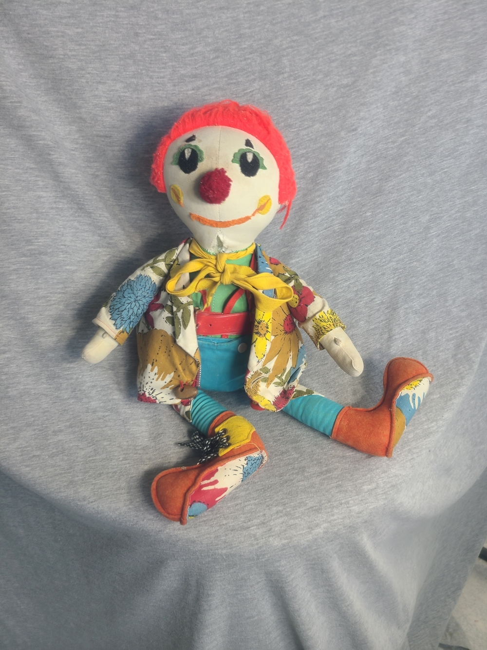 Vintage 1960’s R Dakin & Co Li’l Buttons Clown Plush Stuffed Tags teaching Rare!